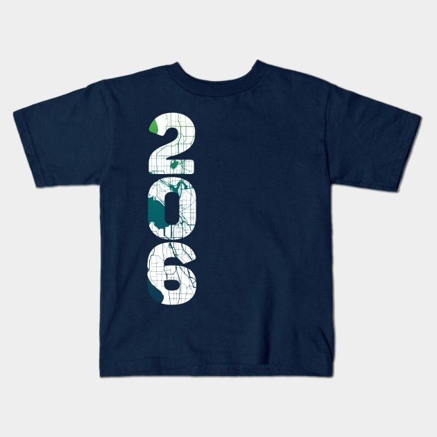 Seattle WA City Map and 206 Area Code Kids T-Shirt by polliadesign